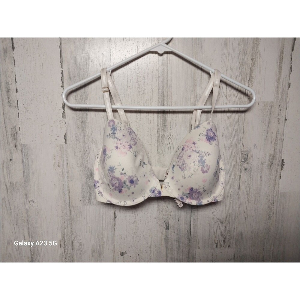 Victoria's Secret Lined Demi Size 32DDD Purple Floral